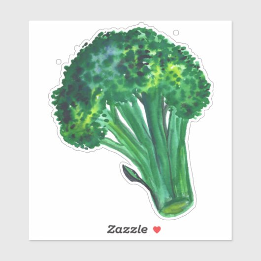 Grootse mooie Broccoli Waterverf kunst Sticker (Vel)