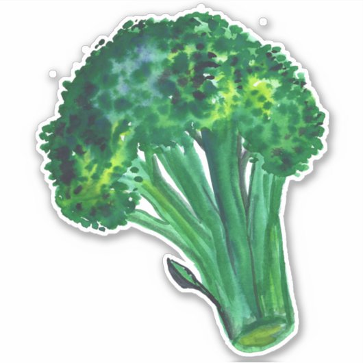 Grootse mooie Broccoli Waterverf kunst Sticker (Voorkant)