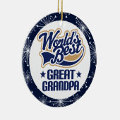 Grootse opa (wereldwijd het beste) kerstcadeau keramisch ornament (Rechts)