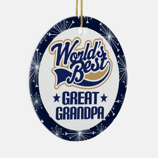 Grootse opa (wereldwijd het beste) kerstcadeau keramisch ornament (Rechts)