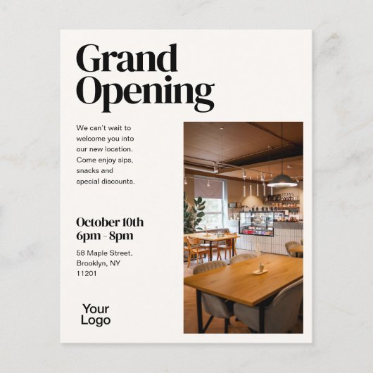 Grootse opening elegante redactionele foto flyer (Voorkant)