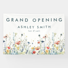 Grootse Opening Levendige Wilde Bloemen Spandoek