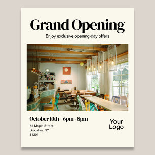 Grootse Opening Retro Editorial Foto Flyer