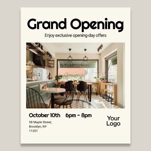 Grootse Opening Retro Foto Flyer