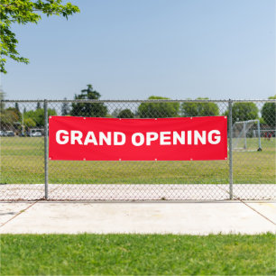 Grootse opening rode kleine bedrijf grote spandoek