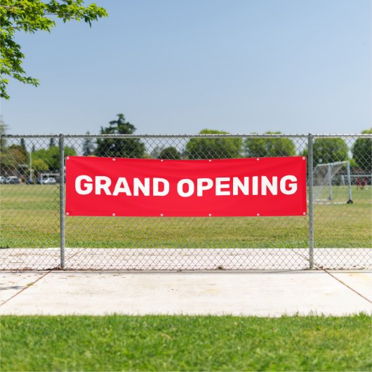 Grootse opening rode kleine bedrijf grote spandoek (Insitu)