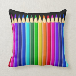 Grootse regenboogkleurige Crayon (Potlood)-ontwerp Kussen