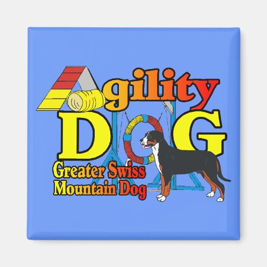 Grootse Zwitserse Berghond Agility Magneet (Voorkant)