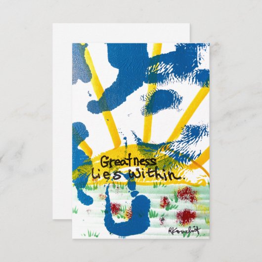 Grootsheid ligt binnen bedankkaart (Voorkant / Achterkant)