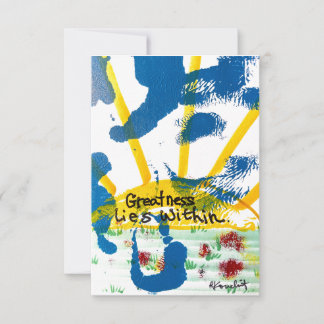 Grootsheid ligt binnen bedankkaart