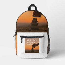 Grootsheid stap voor stap bereiken bedrukte rugzak