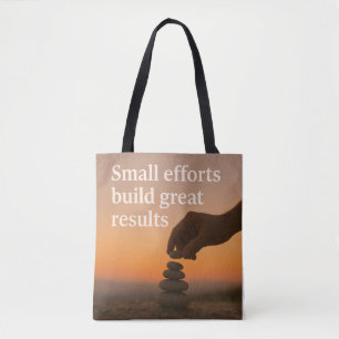 Grootsheid stap voor stap bereiken tote bag