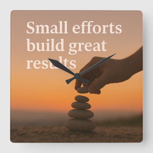 Grootsheid stap voor stap bereiken vierkante klok (Voorkant)