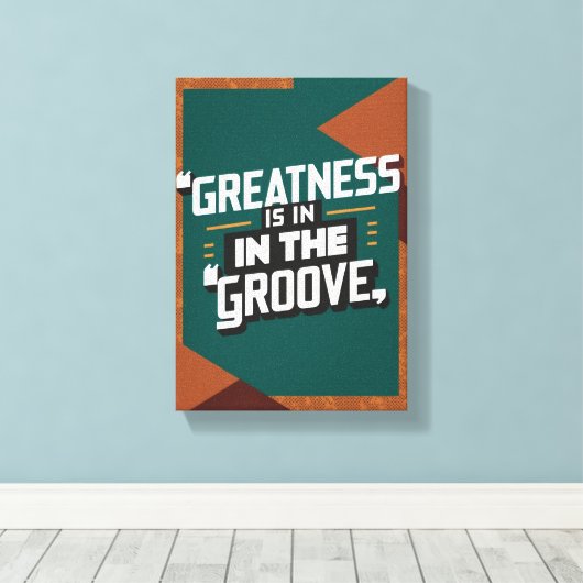 Grootsheid zit in de groove canvas afdruk (Insitu (Houten vloer))