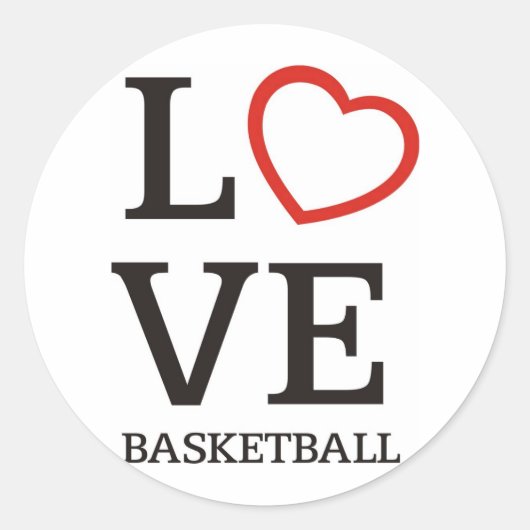 grootsLOVE-basketbal. Ronde Sticker (Voorkant)