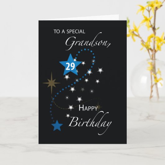 Grootson 29th Birthday Star Inspirerend Black Kaart (Gele Bloem)