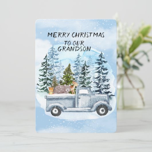 Grootson Blue Truck Kerstboom en dieren (Staand voorkant)