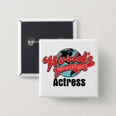 Grootste actrice ter wereld vierkante button 5,1 cm (Voorkant /achterkant)
