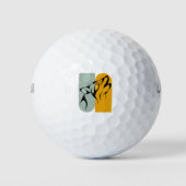 Grootste Alpha Retro Gray Moon Wolf Howling Art Golfballen (Voorkant)