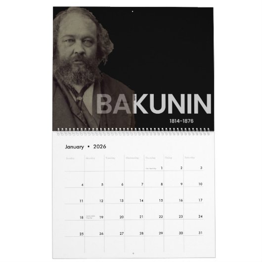 Grootste anarchisten - Klassieke denkers en schrij Kalender (Jan 2026)