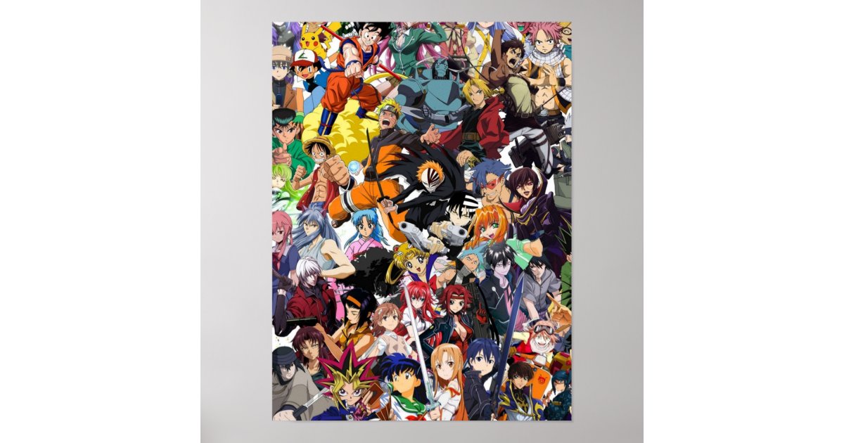 Grootste Anime Collage Poster Zazzle.nl