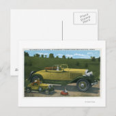 Grootste auto ter wereld, studentenpromotie briefkaart (Voorkant / Achterkant)