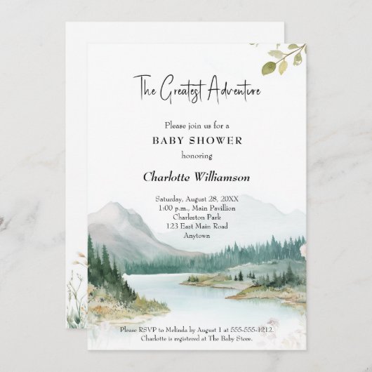 Grootste Avontuur Baby shower Kaart (Voorkant / Achterkant)