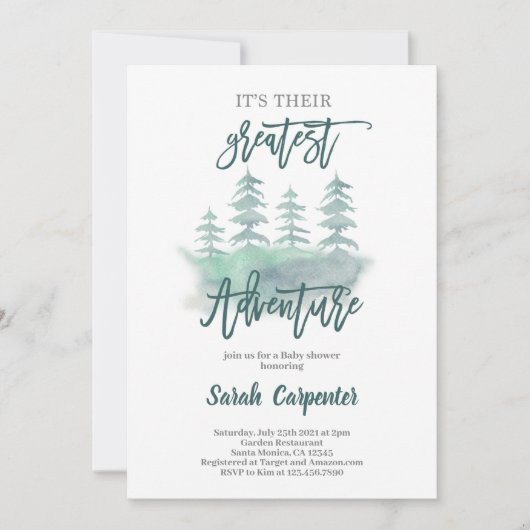 Grootste Avontuur Baby shower Kaart (Voorkant)