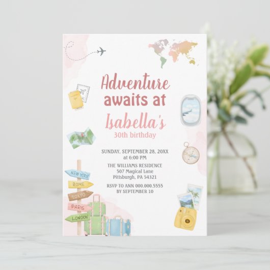 Grootste avontuur wacht op reizen kaart (Staand voorkant)