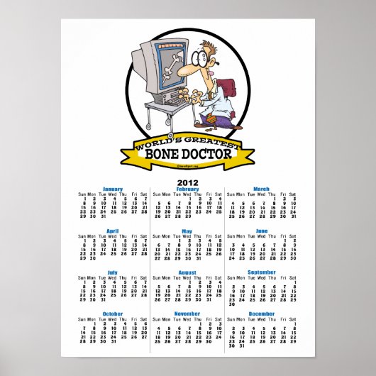 GROOTSTE BOTDOKTER TER WERELD MANNEN CARTOON POSTER (Voorkant)