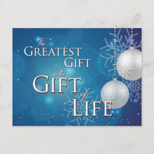 Grootste cadeau, cadeau, donor, kerstmis briefkaart