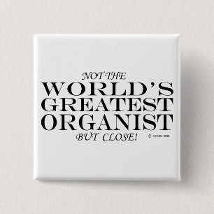 Grootste Dichte Organist Vierkante Button 5,1 Cm