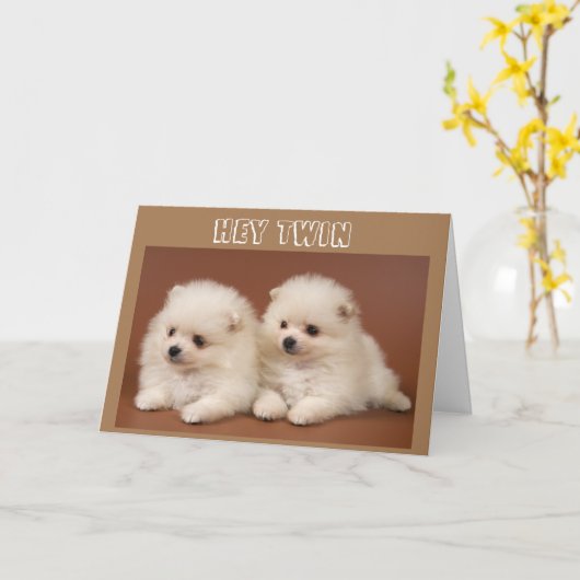 GROOTSTE DINGEN KOMEN IN *PAIRS* TWIN BIRTHDAY KAA KAART (Gele Bloem)