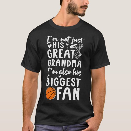 Grootste fan basketbal overgrootmoeder van een bas t-shirt (Voorkant)