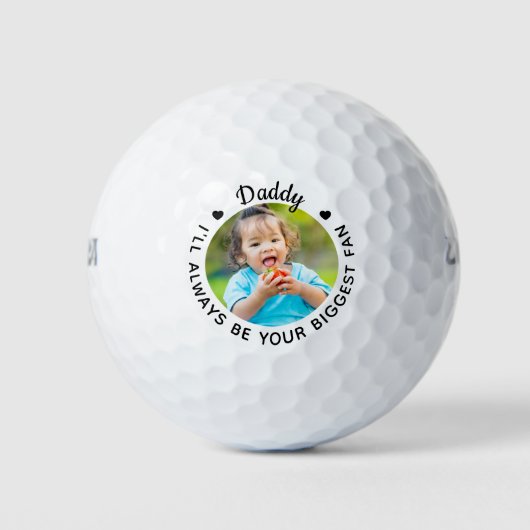 Grootste Fan - DADDY - Gepersonaliseerde foto Wils Golfballen (Voorkant)