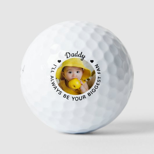 Grootste Fan - DADDY - Golfer gepersonaliseerde fo Golfballen (Voorkant)