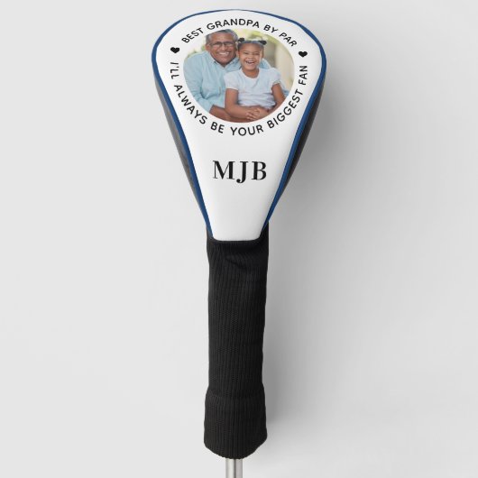 Grootste Fan - OPA gepersonaliseerde foto Monogram Golfheadcover (Voorkant)