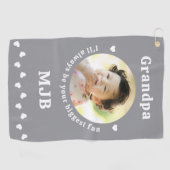 Grootste Fan - OPA - Gepersonaliseerde Photo Golfe Golfhanddoek (Horizontaal)