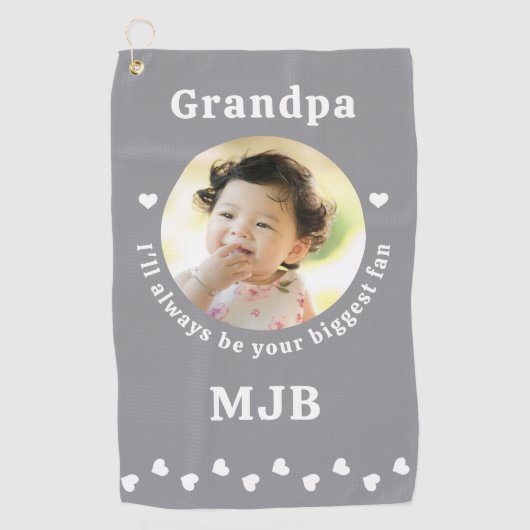 Grootste Fan - OPA - Gepersonaliseerde Photo Golfe Golfhanddoek (Voorkant)
