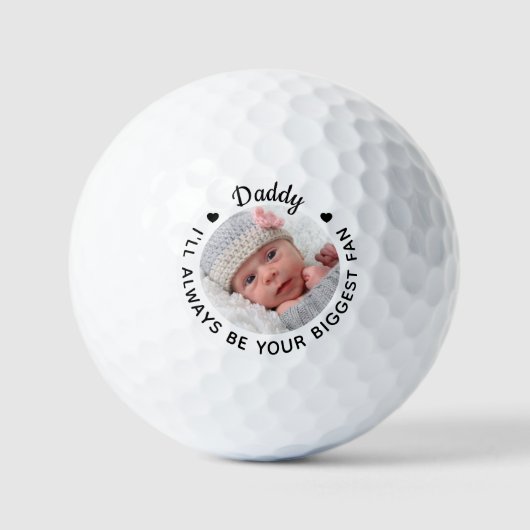 Grootste fan - PAPA - Custom Photo Vaderdag Golfballen (Voorkant)