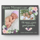 Grootste geliefde grootmoeder - Floral Lijst 2 Fot Fotoplaat (Voorkant)