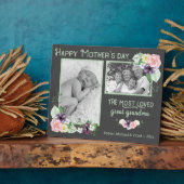 Grootste geliefde grootmoeder - Floral Lijst B&W F Fotoplaat (Zijkant)