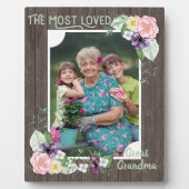 Grootste geliefde oma Rustic Wood en hout Fotoplaat (Voorkant)