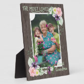 Grootste geliefde oma Rustic Wood en hout Fotoplaat (Zijkant)