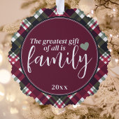 Grootste Geschenk is Familie Kerst Foto Ornament Kaart