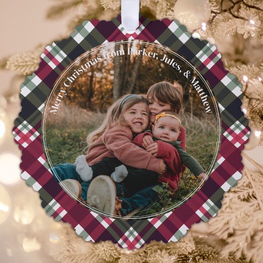 Grootste Geschenk is Familie Kerst Foto Ornament Kaart