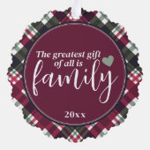 Grootste Geschenk is Familie Kerst Foto Ornament Kaart (Achterkant)