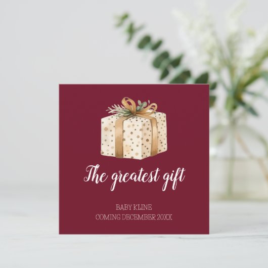 Grootste geschenk Winter foto zwangerschap aankond Aankondiging (Staand voorkant)