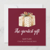 Grootste geschenk Winter foto zwangerschap aankond Aankondiging (Voorkant)