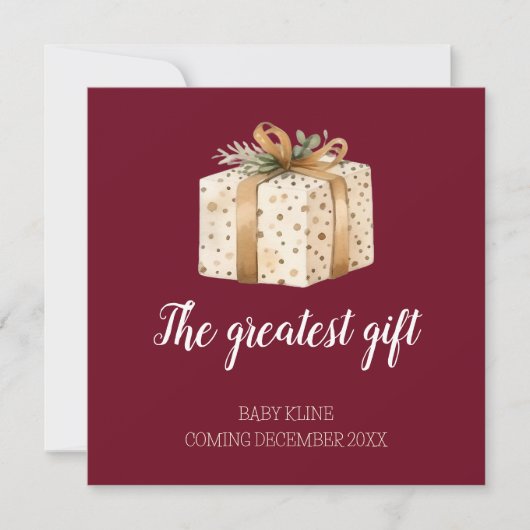 Grootste geschenk Winter foto zwangerschap aankond Aankondiging (Voorkant)